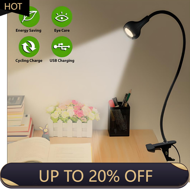 USB Reading Light Flexible LED Light Laptop Clip on Bed Desktop USA Black gallery