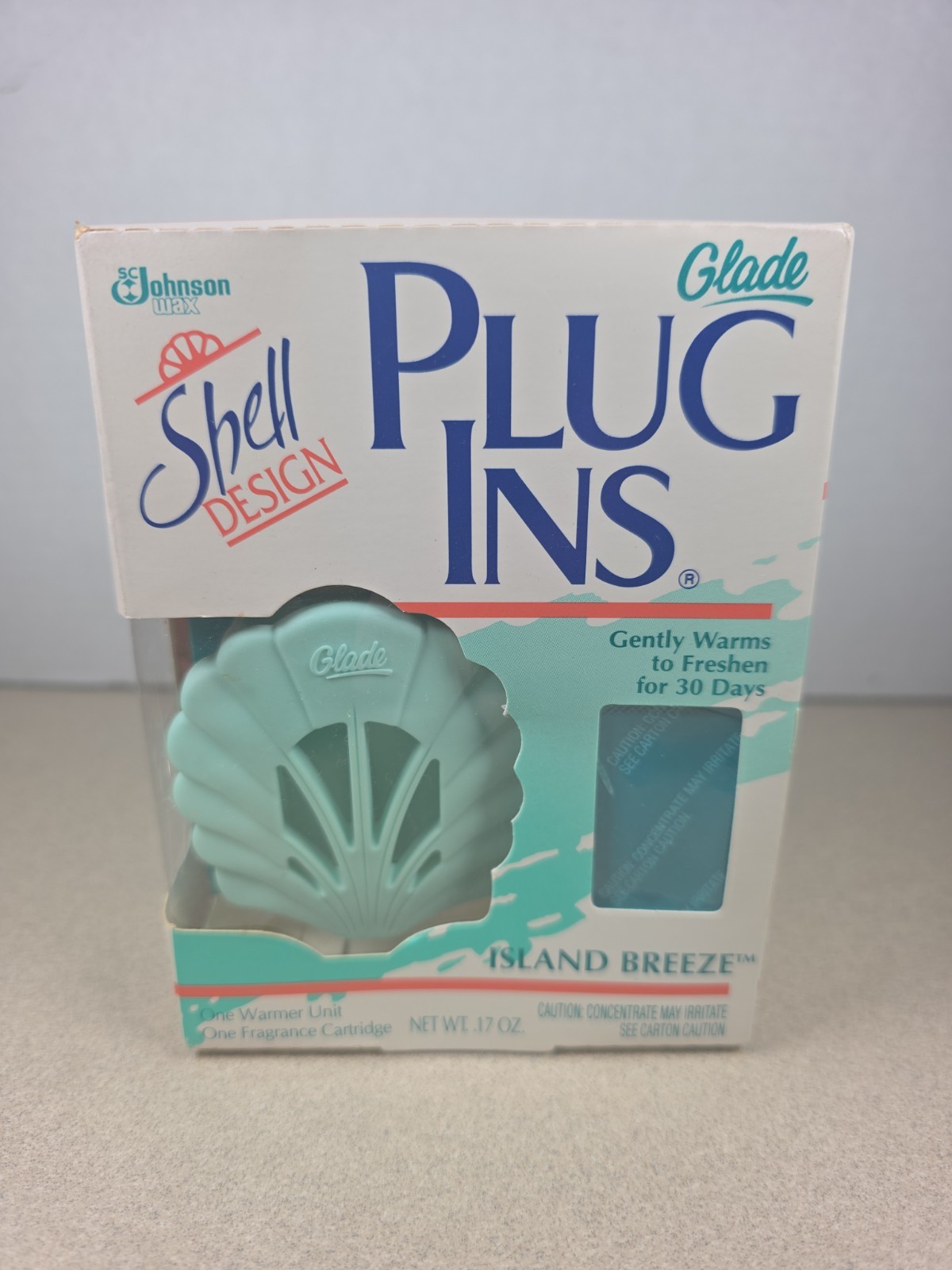 Vintage Glade Plug Ins Shell Design Island Breeze Warmer and Cartridge 1991 gallery