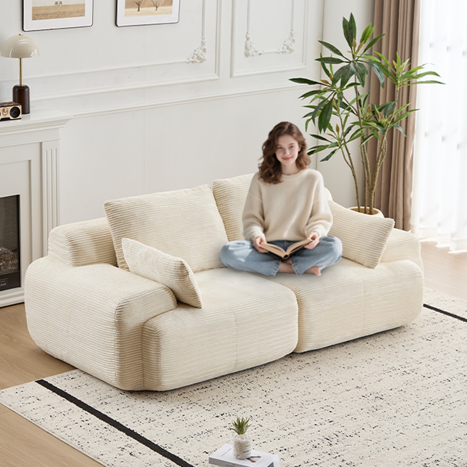 Memory Foam Modular Sofa – Modern Minimalist 2-Seater Lounge Couch gallery