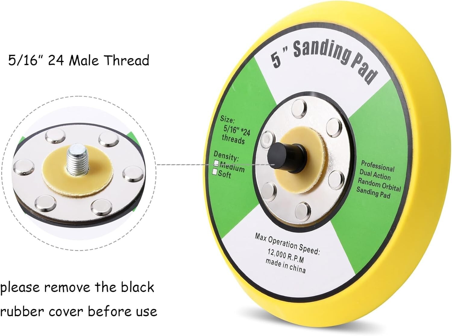 REPLACEMENT 5" INCH ROUND PSA DA SANDING DISC PAD SANDPAPER gallery