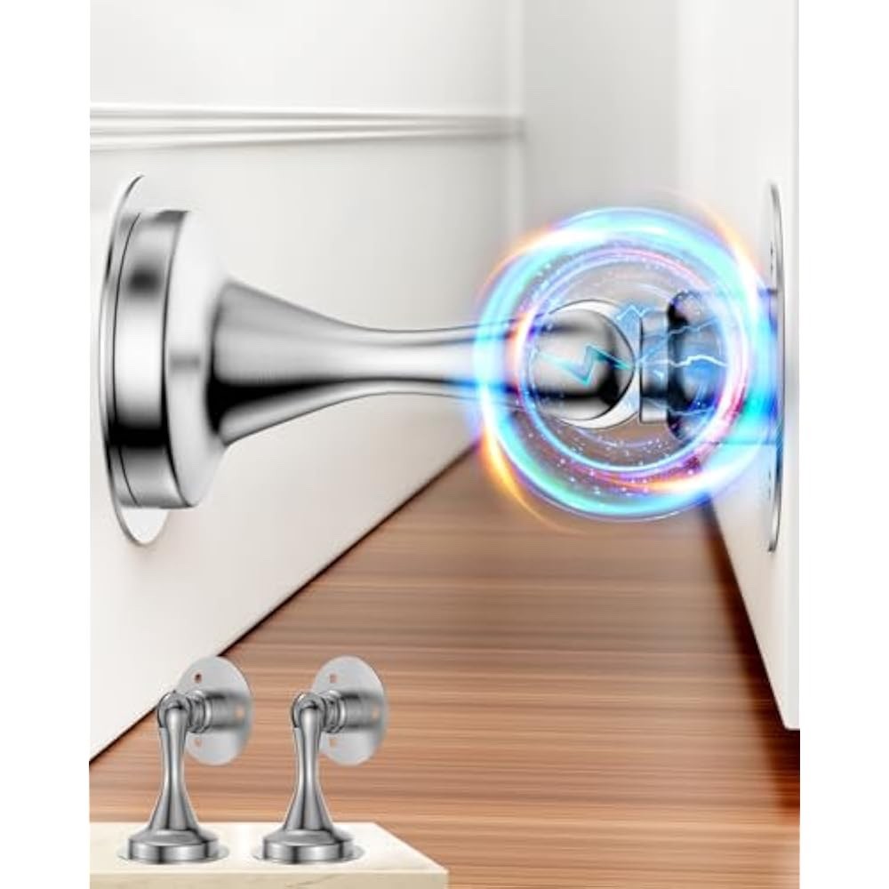New 2 Pack Stainless Steel Door Stops Magnetic Door Catch Heavy Duty Door Holder gallery