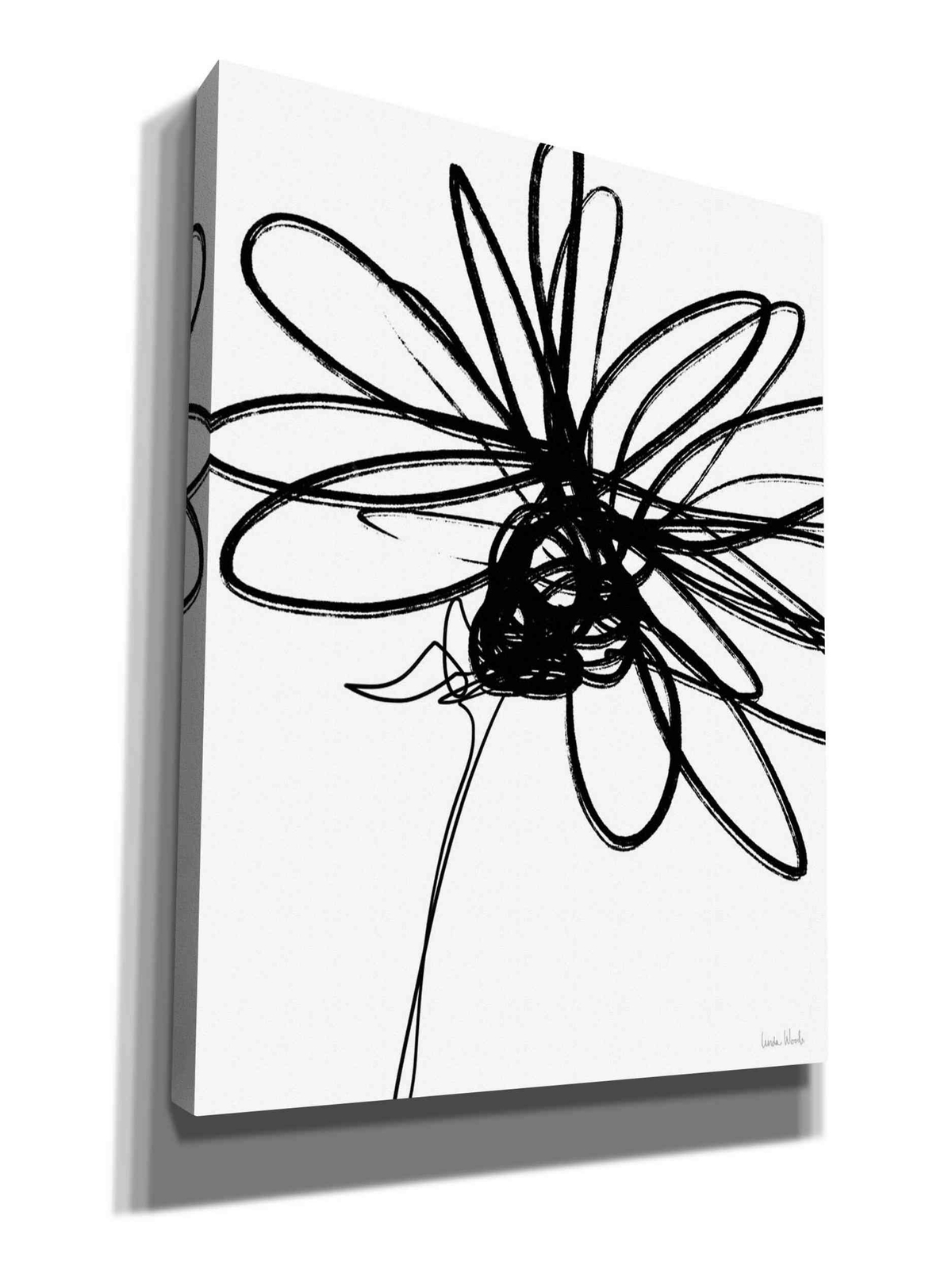 Epic Graffiti 'Black Ink Flower III' by Linda Woods, Giclee Canvas Wall Art gallery