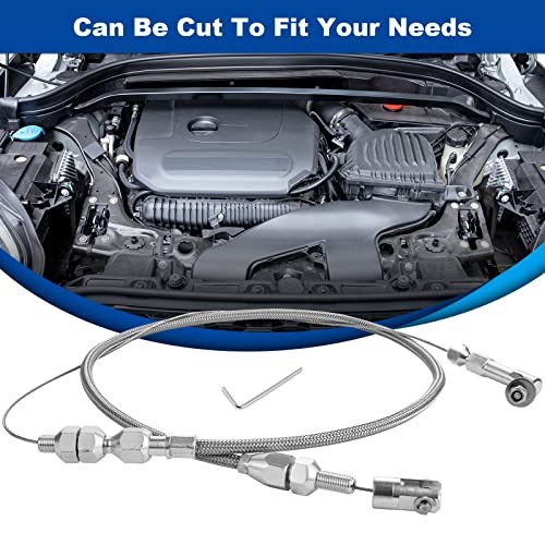 24" Universal Throttle Cable Stainless Steel Braided Covering Locking 24 inch gallery