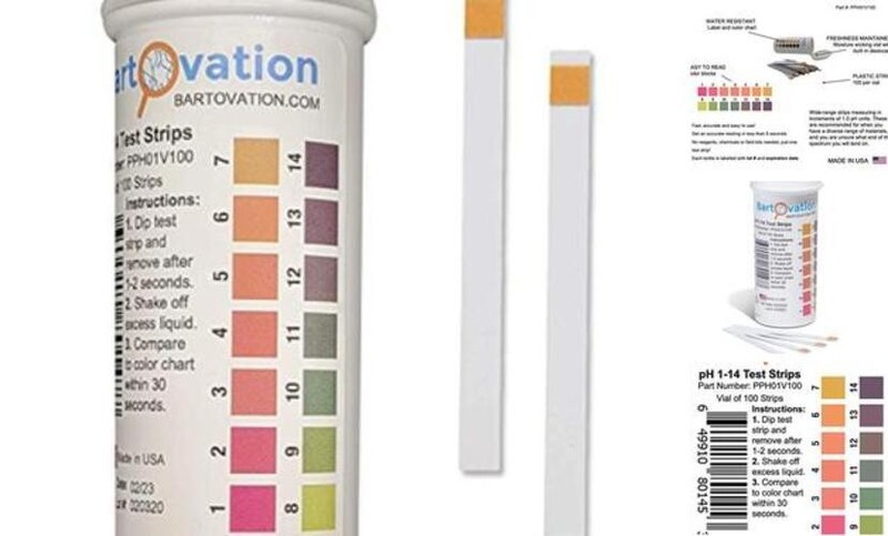 pH 1-14 Wide Range Test Strips [Moisture-Proof Vial of 100 Strips] Made in USA gallery