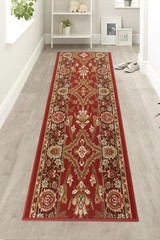 Classic Oriental Custom Size Antibacterial Red Slip Resistant Rug 26″/31″/36″ W