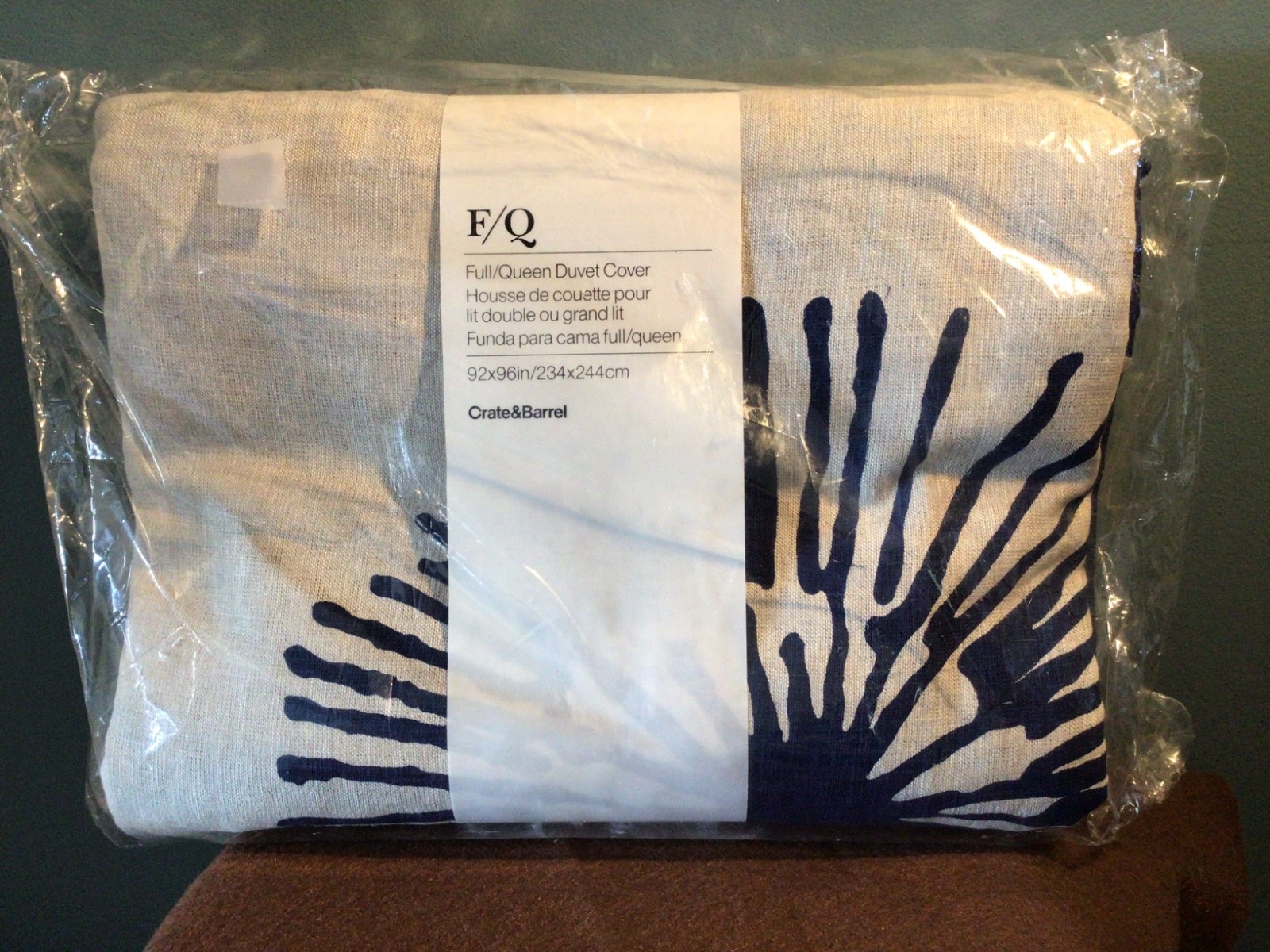 NWT Full/Queen Crate & Barrel Hanna Blue Floral Duvet Cover 92” X 96” gallery