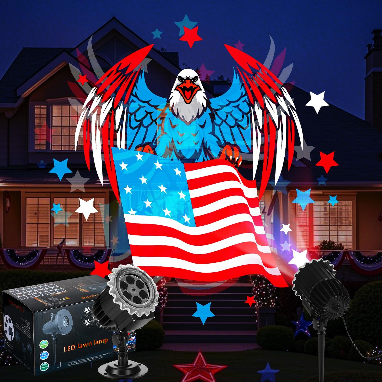Independence Day Projector Lights 4th of July Projector Patriotic Waterproof ... gallery