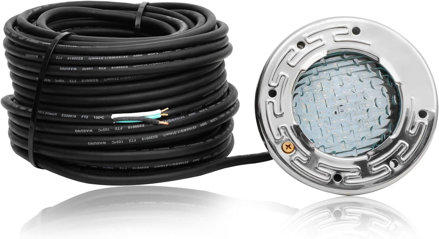 6 Inch LED Spa Lights for Inground Pool, 100FT AC120V 6 Inch White Pool Lights, gallery