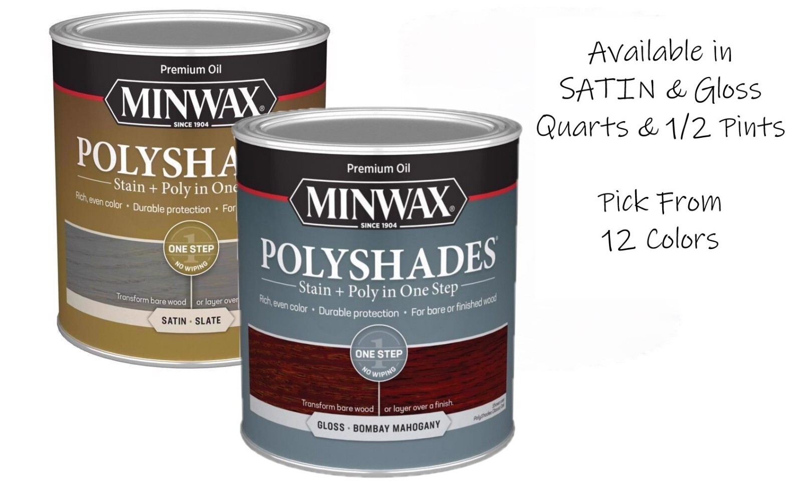 Minwax Polyshades Semi-Transparent SATIN & GLOSS Oil-Based Stain Polyurethane gallery