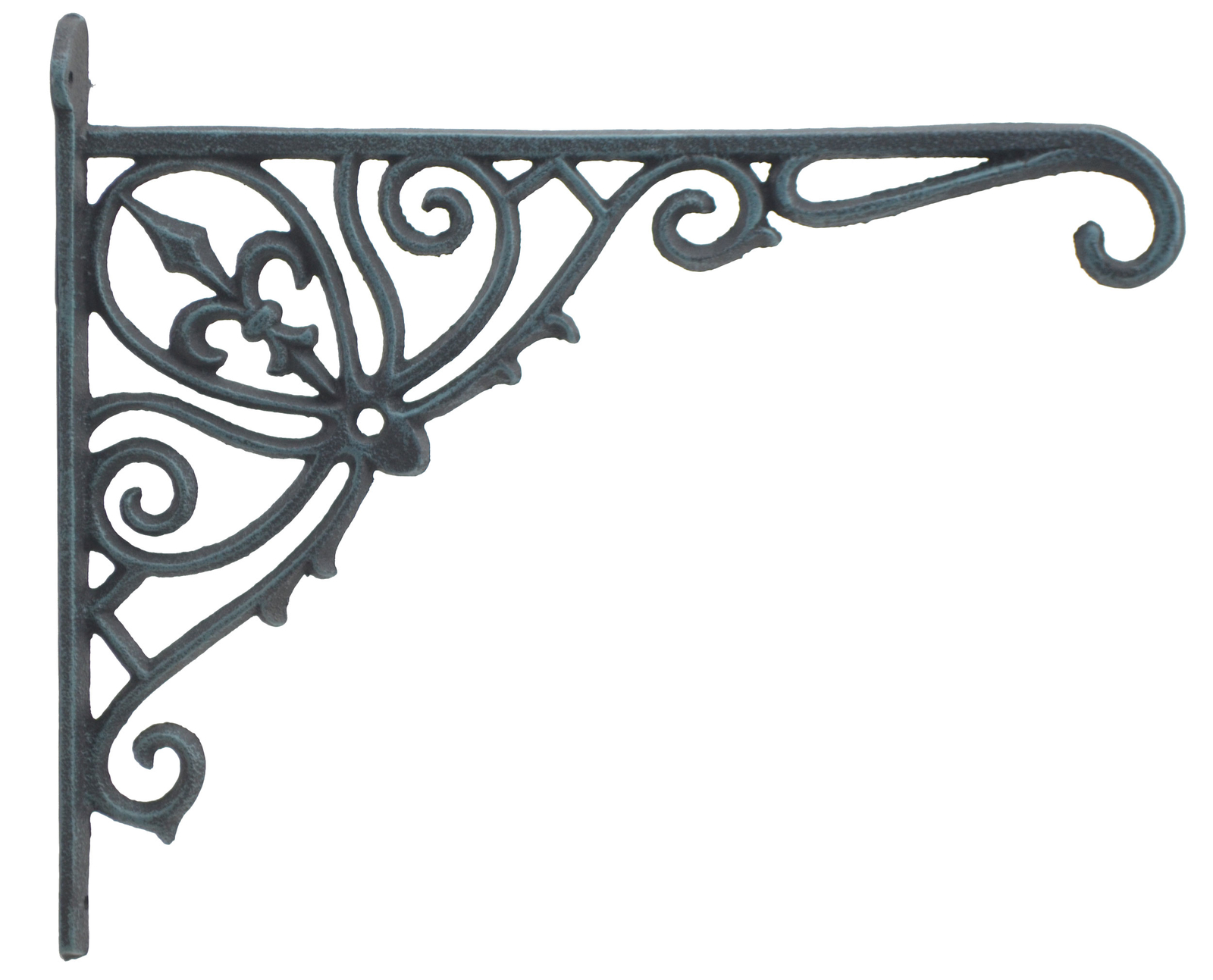 Cast Iron Plant Hanger Bracket 12" Deep Verdigris Green Outdoor Wall Mount Hook gallery