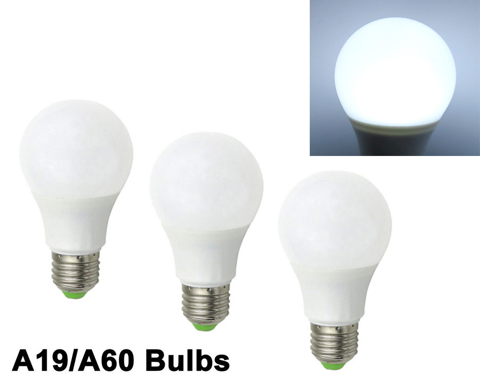 3pcs 60W Equivalent E26 E27 A19 LED Light 12-24V Globe RV/Boat Bulb Daylight H gallery