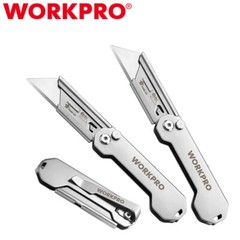 WORKPRO 3-Pack Folding Utility Knife Set Quick Change Blade Box Cutter EDC Knife