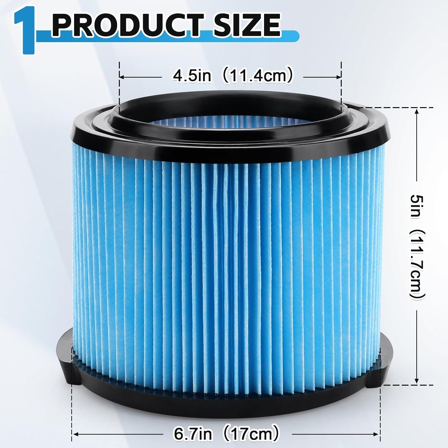 VF3500 For Rigid Shop Vac Filter Reusable 3 Layer Washable Wet Dry Vacuum 3-4.5 gallery