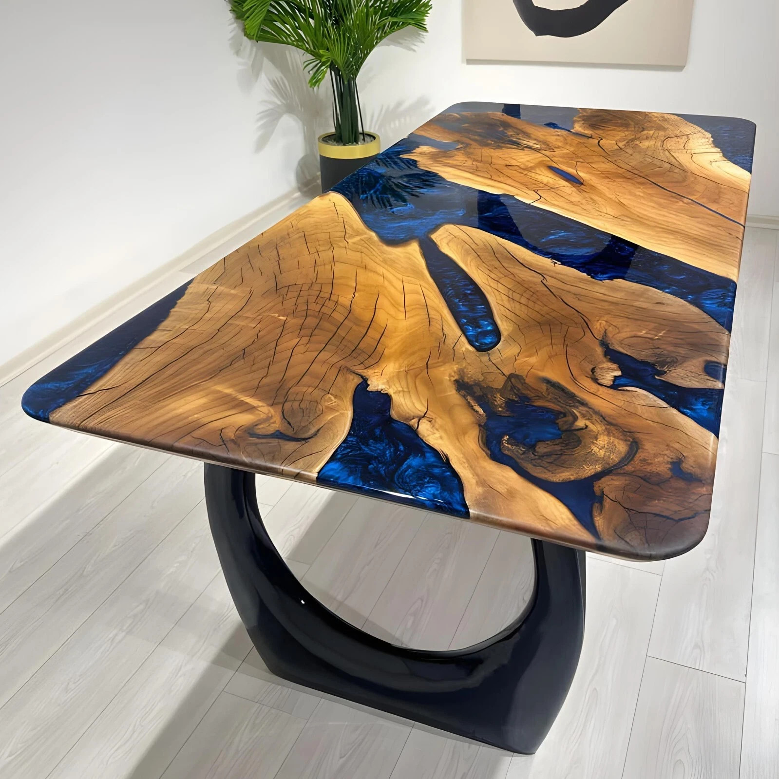 Walnut Epoxy River Table Top 60x36 Live Edge Resin Dining Custom gallery