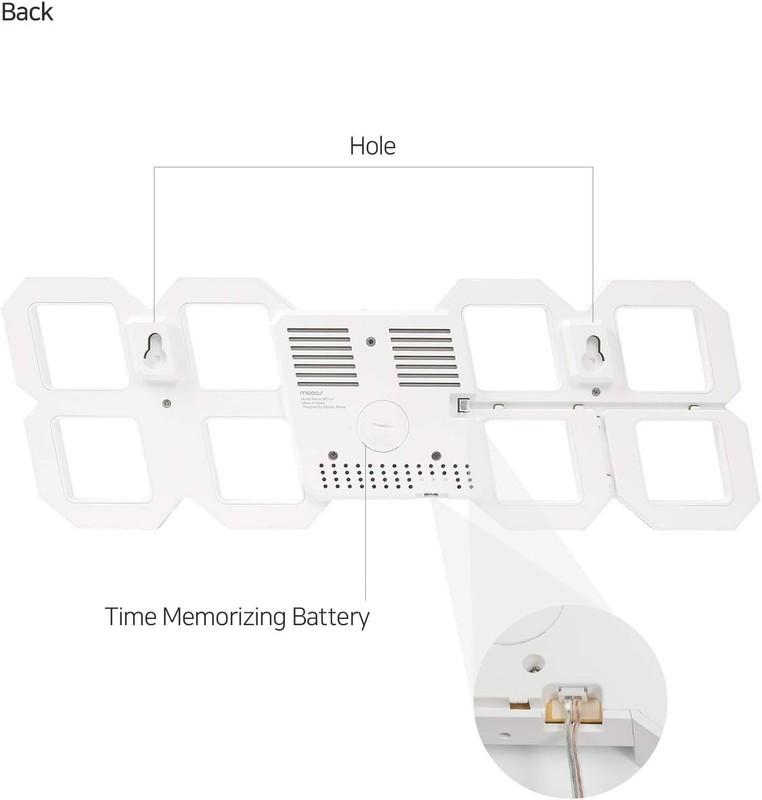 3D LED Digital Alarm Clock 8.5" — Auto-Dimming, Temp/Date, White Desk Clock gallery