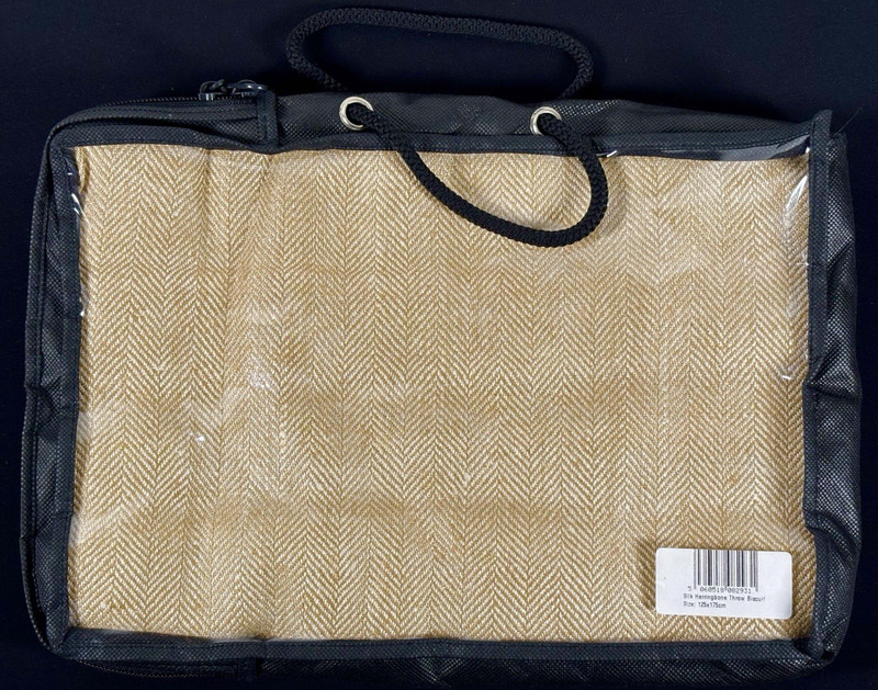 Gingerlily Silk Herringbone Throw Biscuit 100% Silk 125x175cm Luxury Blanket gallery