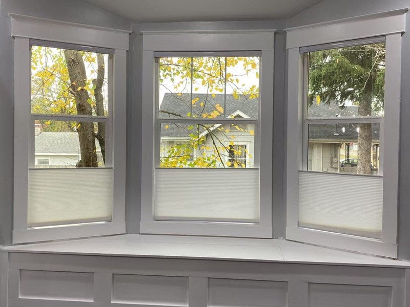 No Drill Top Down Light Filtering Cellular Shade Cordless Gray Honeycomb Blind gallery