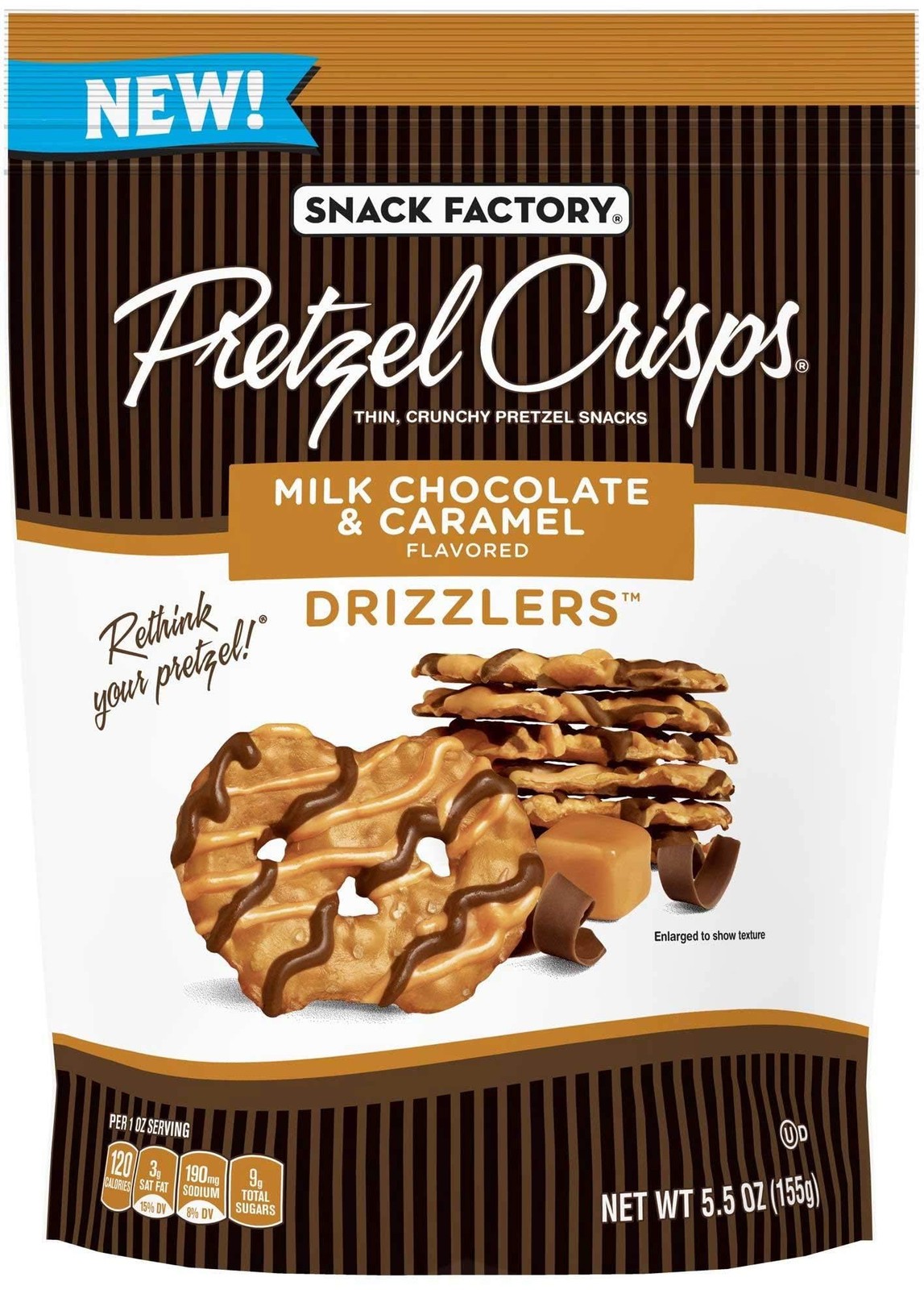 Snack Factory Pretzel Crisps Drizzlers Milk Chocolate Caramel Pretzel Snacks, 5. gallery