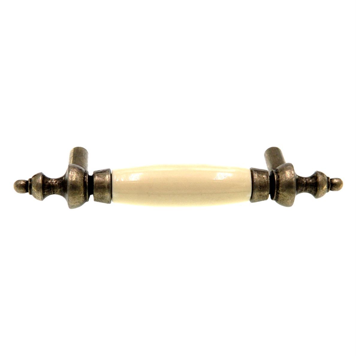 Amerock Light Brass Almond Ceramic Center 3" Ctr. Cabinet Bar Pull BP1926-LBA gallery