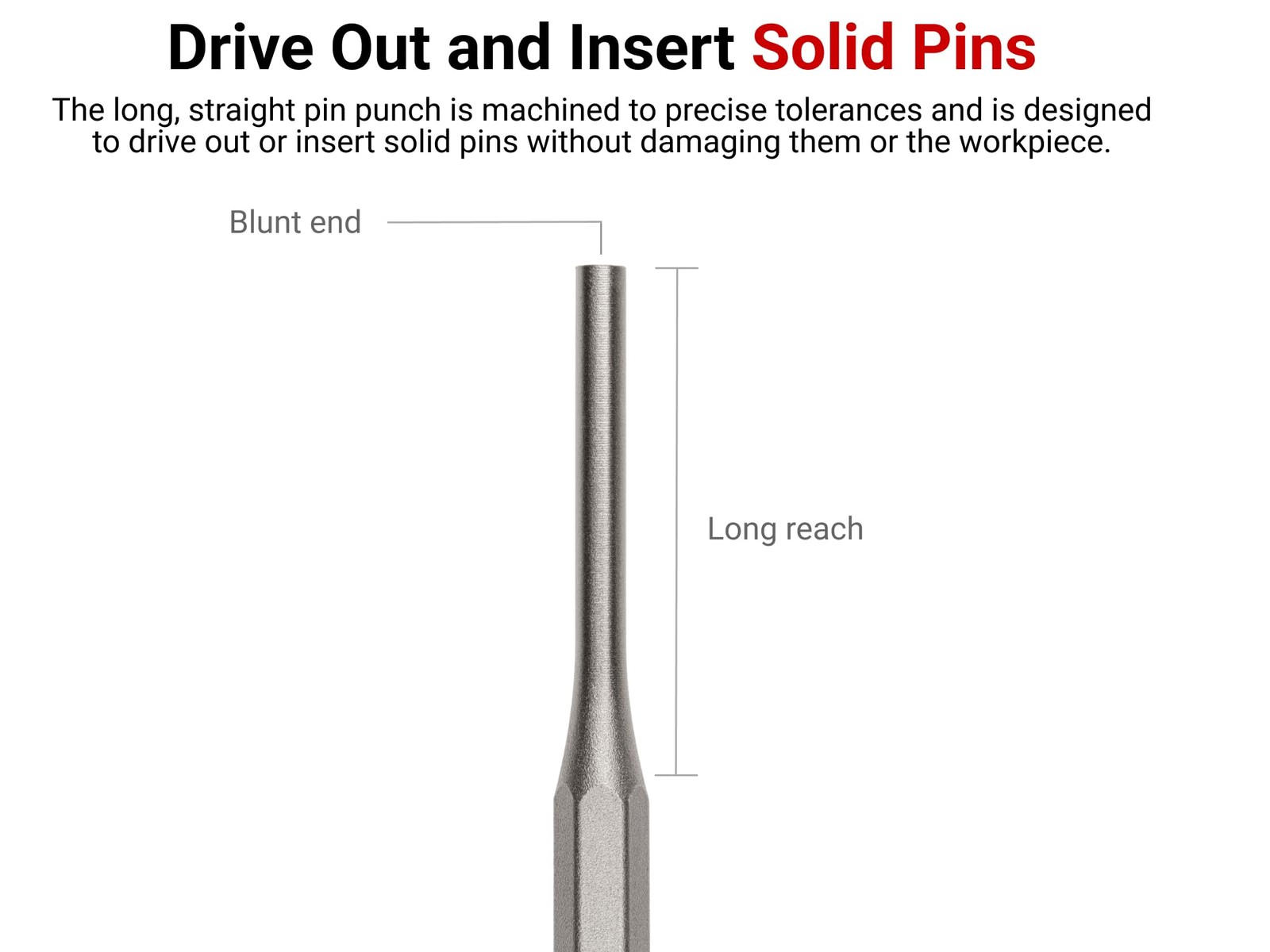 TEKTON 3/32 Inch Pin Punch | 66052 | Made in USA in., 0 gallery