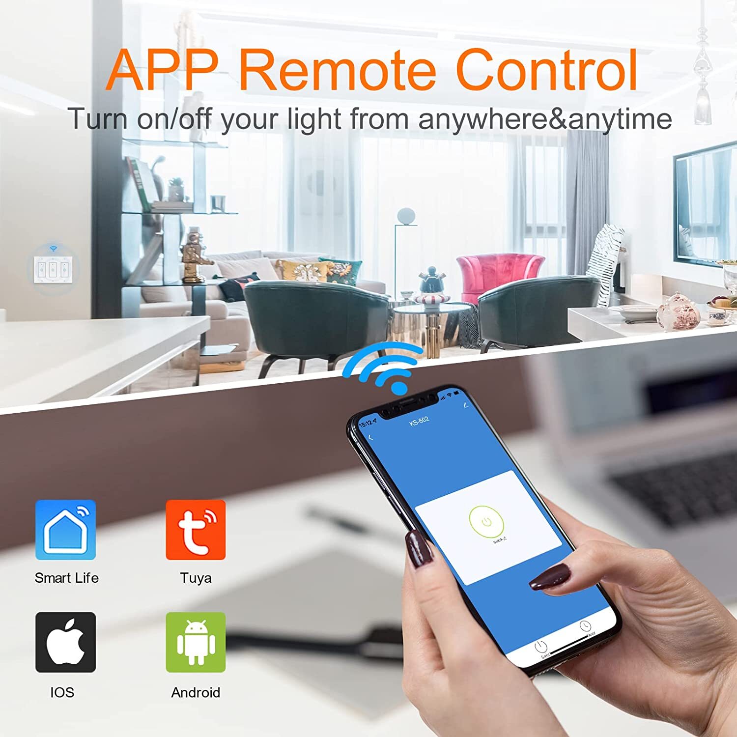 Nexete Smart Wi-Fi Light Switch Alexa Google Smart Life App Open Box gallery