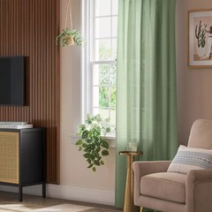 Threshold Farrah Sage Green Light Filtering Rod Pocket Curtain Panel 54″ x 84″