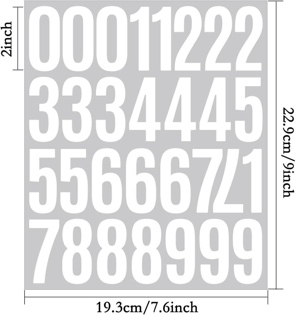 240 Pcs 2 Inch Number Stickers,8 Sheets 0-9 Self-Adhesive Vinyl Waterproof Numbe gallery