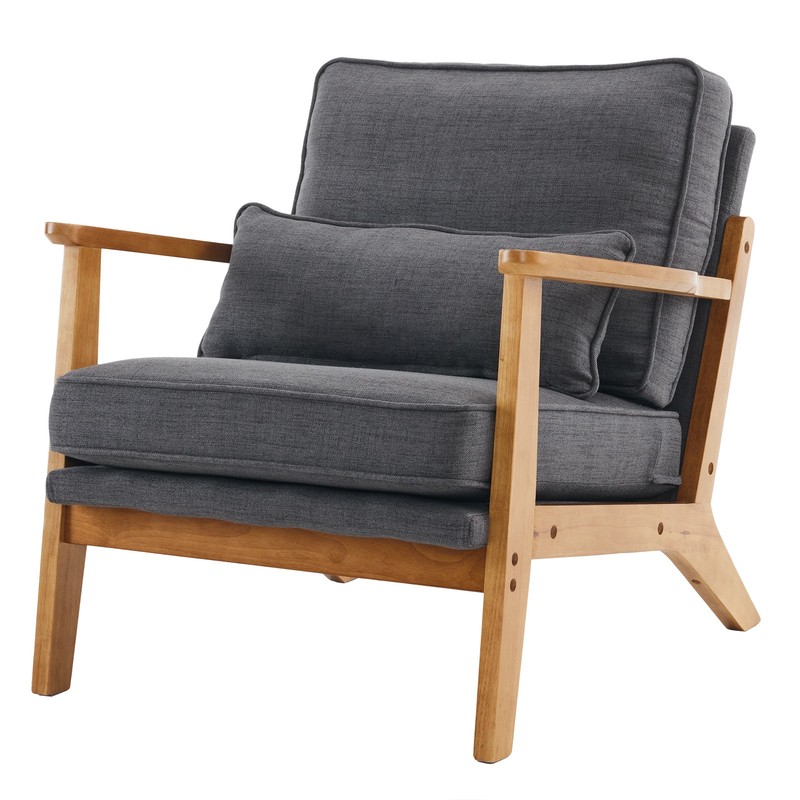Accent Single Sofa Comfy Upholstered Chair Solid Hardwood Living Room Bar Office gallery