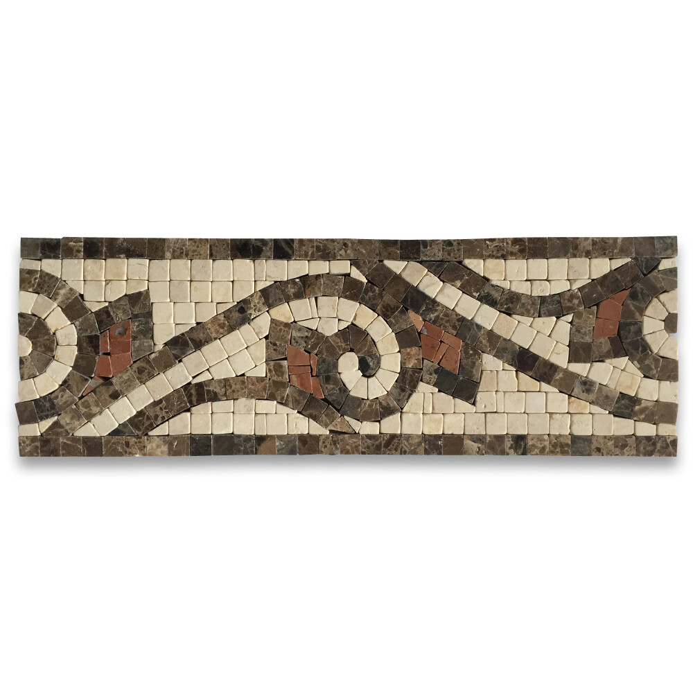 B0039PT Marble Mosaic Border Listello Accent Tile Waltz Beige 4x12 Polished gallery