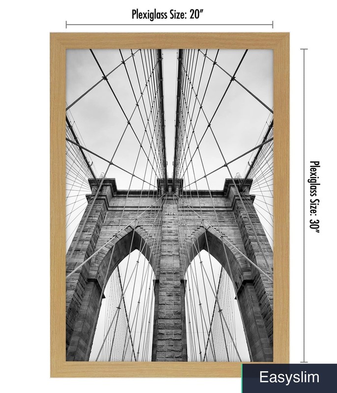 Picture Frame 20x30 Pine Engineered Wood MDF Polished Plexiglass Wall Display gallery