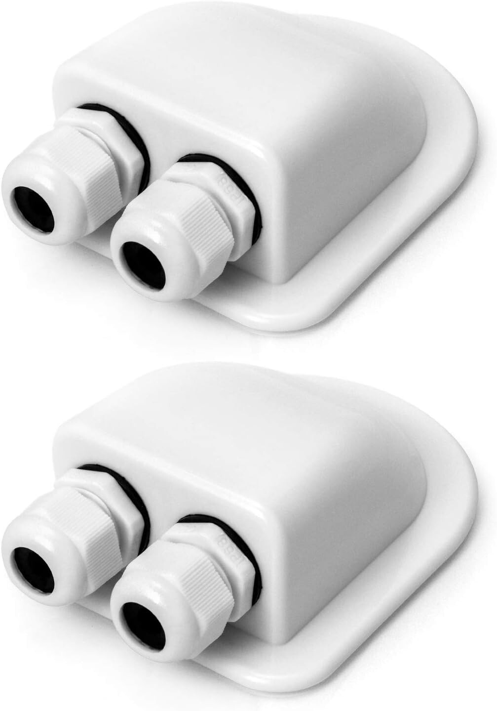 2 Pcs IP68 Waterproof ABS Solar Double Cable Entry Gland-Weather Resistant Dual gallery