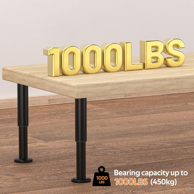 6 Pcs Adjustable Height Bed Support Legs for Bed Frame/Bed Center Slat, Metal Ad gallery