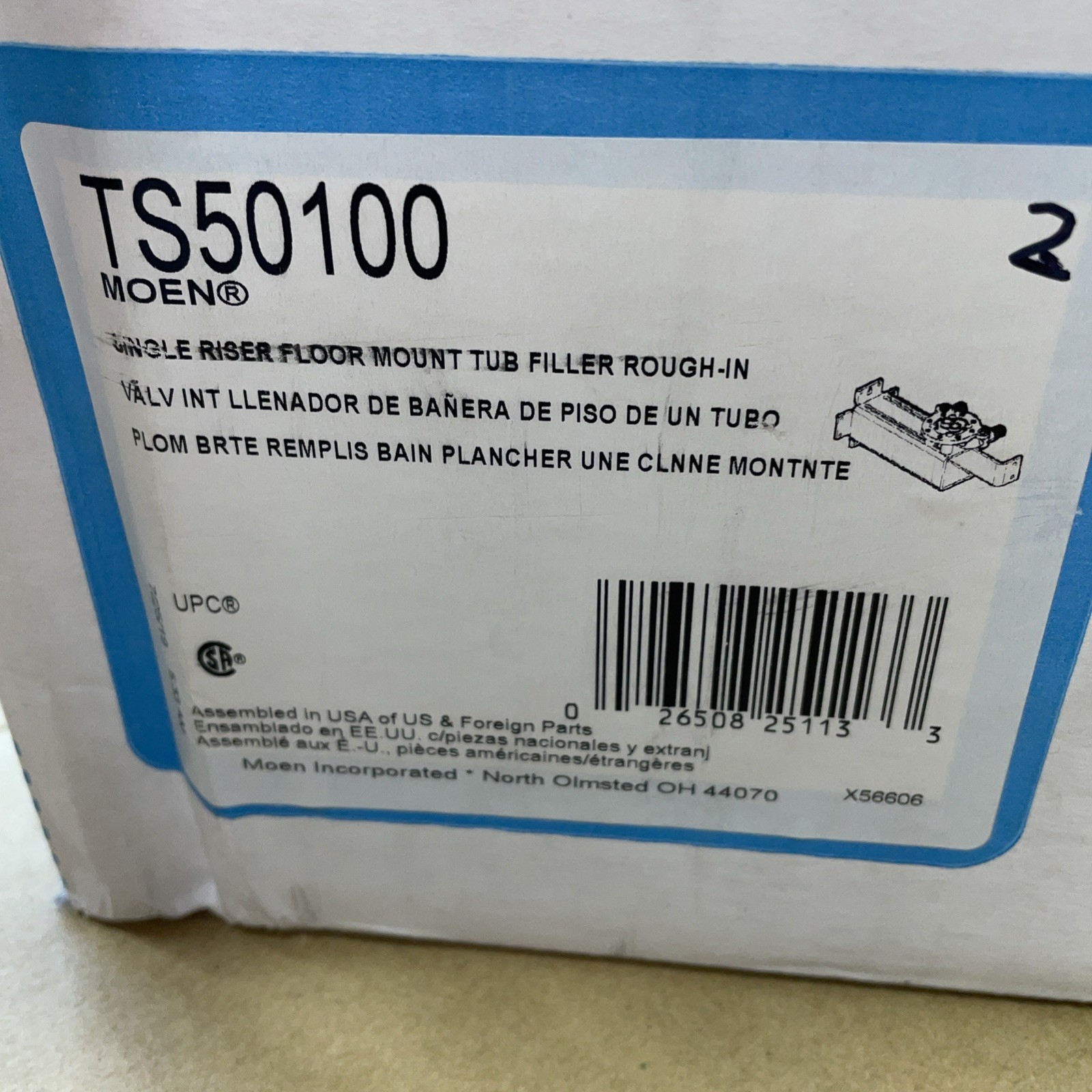 Moen TS50100 Single Riser Joist Floor Mounted Tub Filler Rough In Valve System gallery