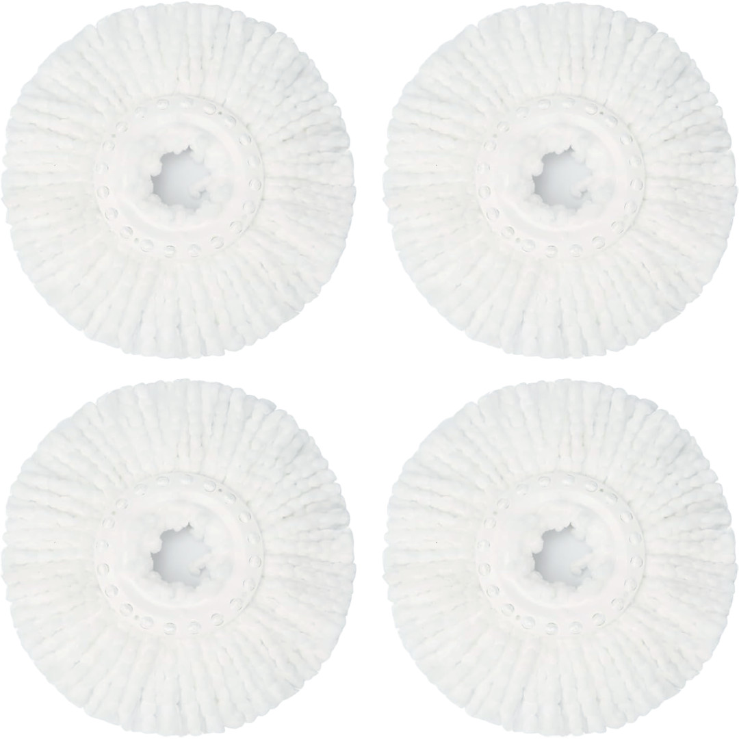4 Pack 360° Spin Mop Replacement Head, Round Shape Standard Size Microfiber gallery