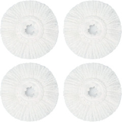 4 Pack 360° Spin Mop Replacement Head, Round Shape Standard Size Microfiber