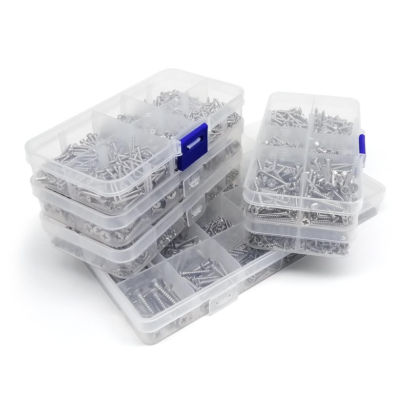 M1.2-M4 SS304 Phillips Flat Countersunk Self Tapping Screws Assortment Kit Box gallery