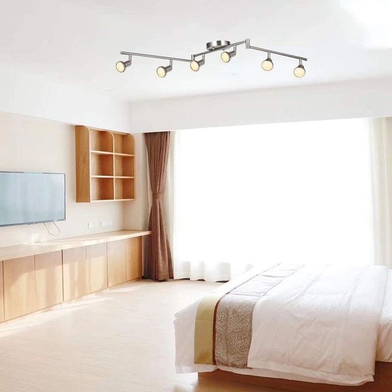 6 Track Light Kit 6 Way Adjustable Modern Ceiling Spotlights(Bulbs not Included) gallery