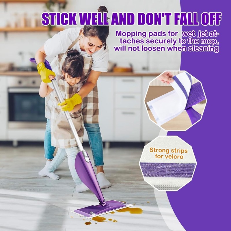 80 Count Super Absorbent Mop Pad Refills for WetJet Spray Mop - 4 Layers Thick gallery