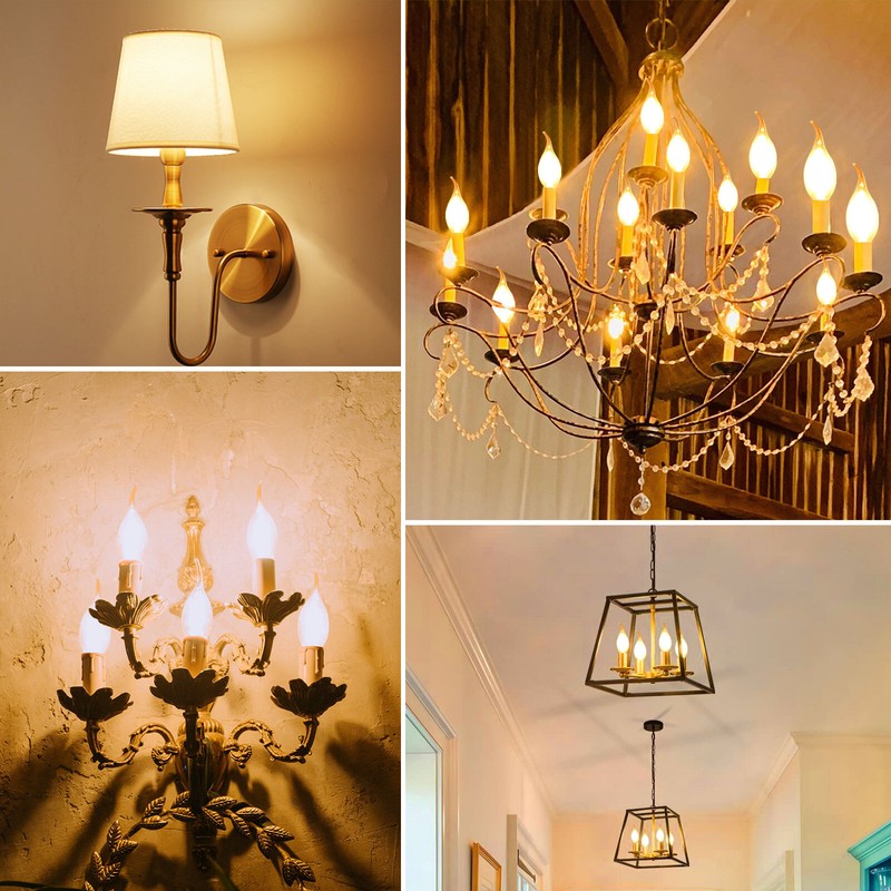 6/12 Pack Dimmable E12 LED Candle Light Bulbs Vintage Chandelier Candelabra Bulb gallery