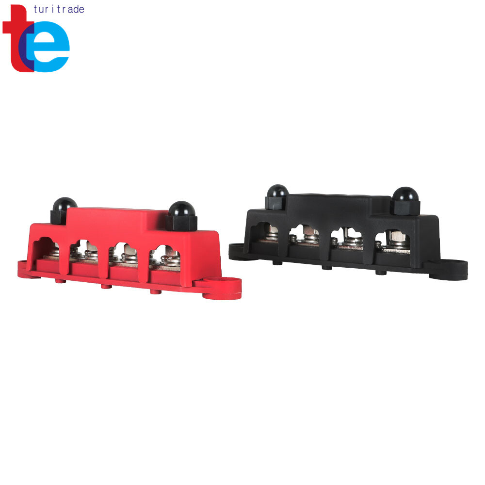 4 Post Bus Bar Power Distribution Block 12V 250A 5/16" , 3/8'' Black & Red gallery