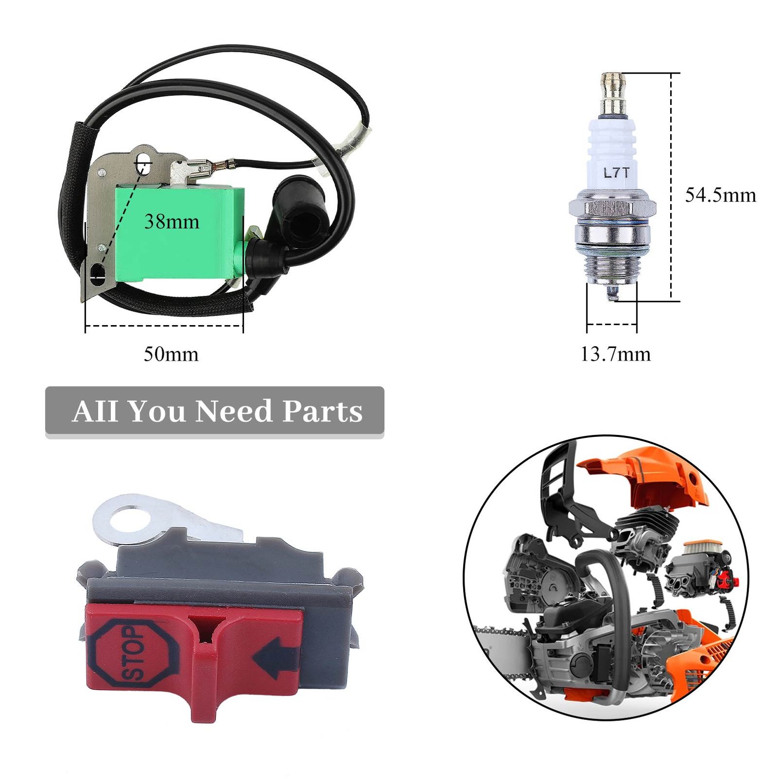 Ignition Module Coil Switch for HUSQVARNA 61 261 262 266 268 272 272XP 544018801 gallery