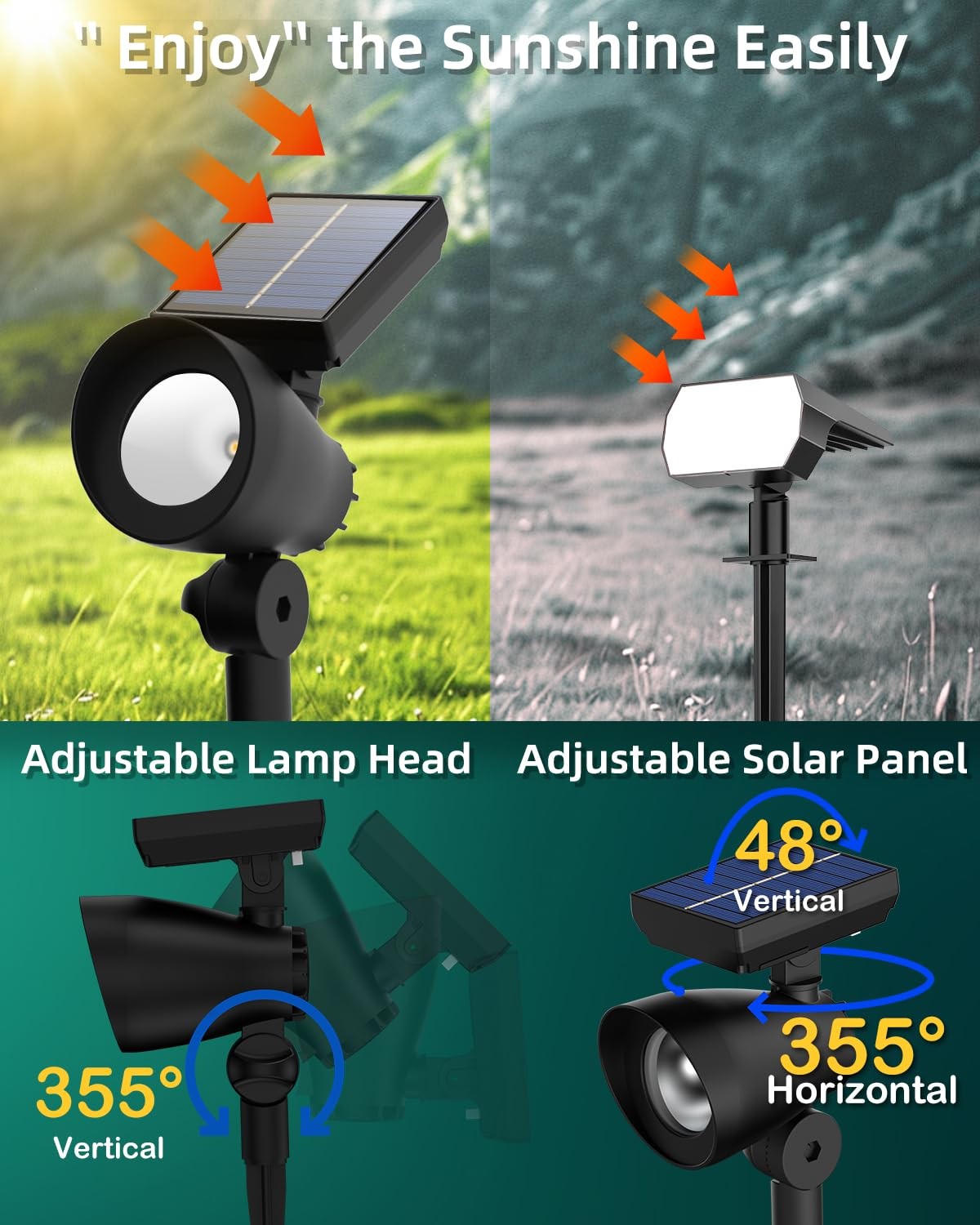 Solar Lights Outdoor 6 Pack IP44 Waterproof Powered Warm White Azirier Spot Auto gallery