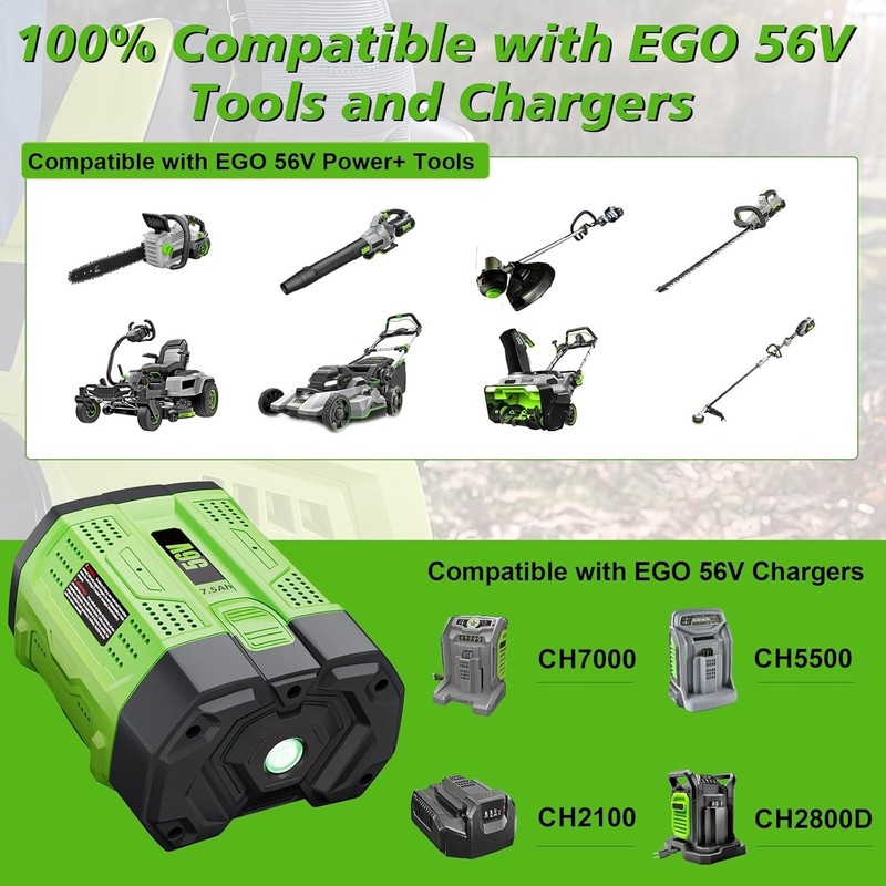 56V 7500mAh Replacement for EGO Battery 7.5Ah Lithium BA2800 BA4200 Power Tools gallery