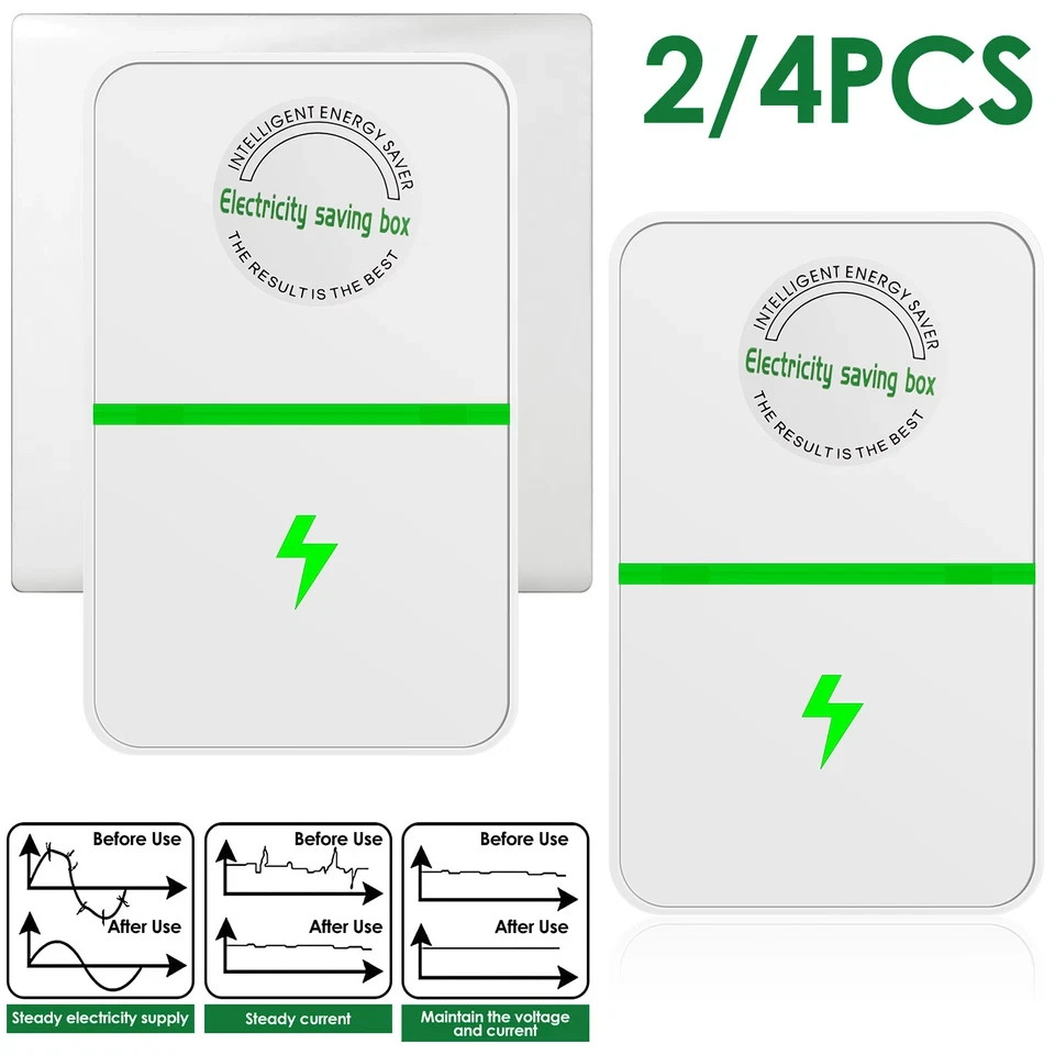 2/4pcs Pro Power Saver Energy Saver Household Power Saver Electricity Saving US gallery