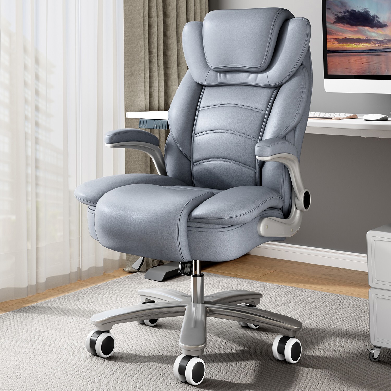 Office Computer Task Desk Chair with Padded Armrests Hig-Back Adjustable 400lbs gallery