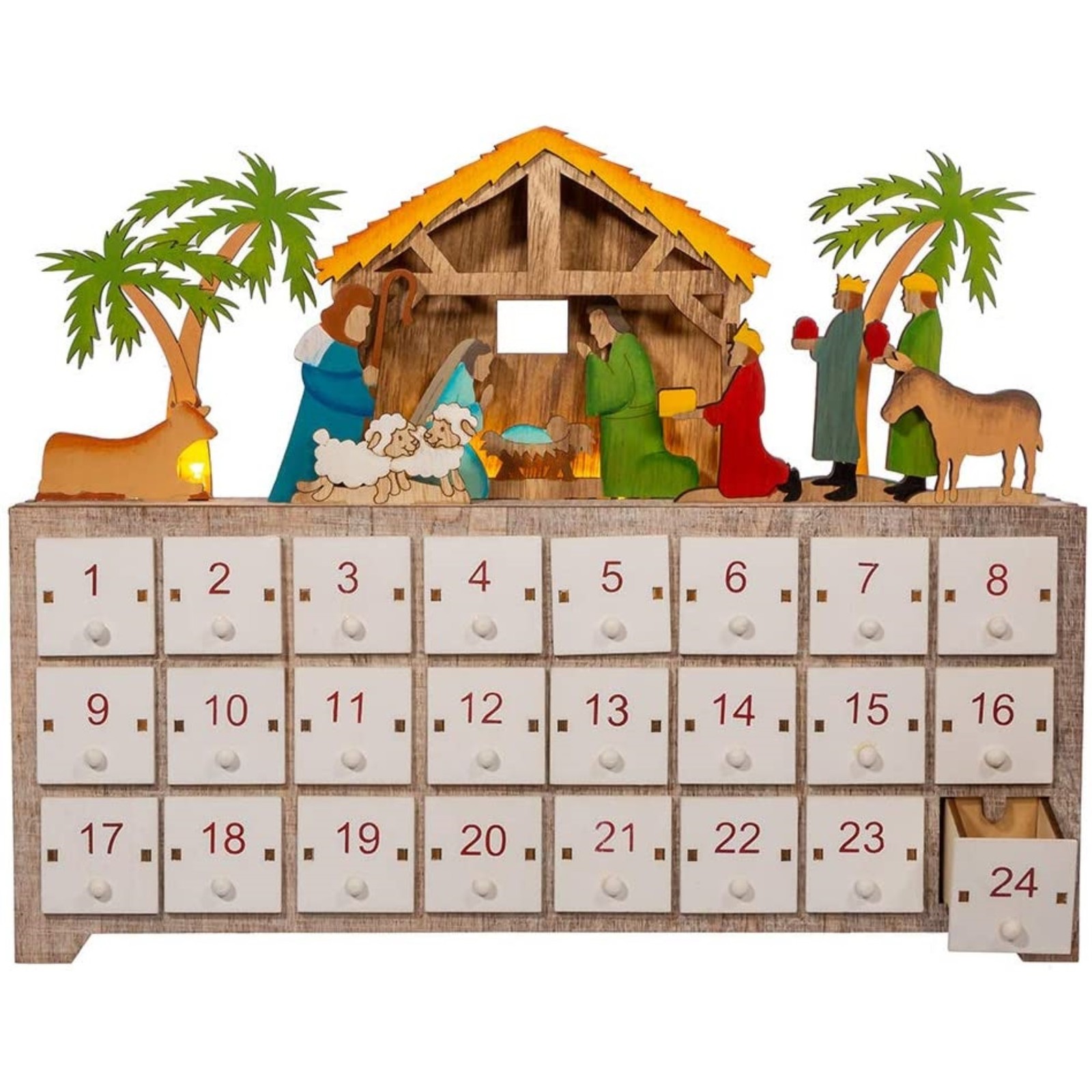 Kurt Adler Battery-Operated Light-Up LED Nativity Advent Calendar gallery