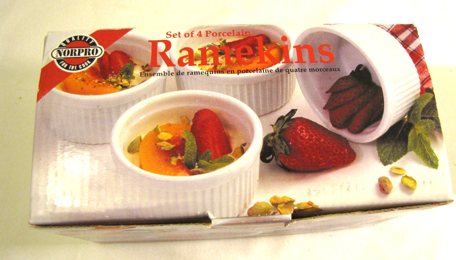Norpro 1 Cup/8oz/236ml Porcelain Ramekins Set of 6 White Bowls Crème Brûlée NEW gallery