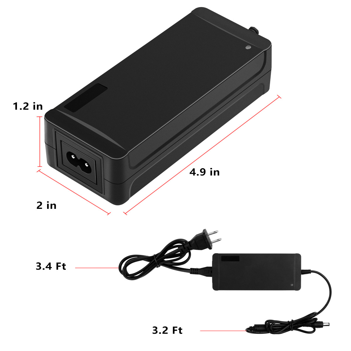 2PCS AC100V-240V to DC 12V 5A 60W Power Supply Adapter for LED Strip 5.5mm*2.1mm gallery