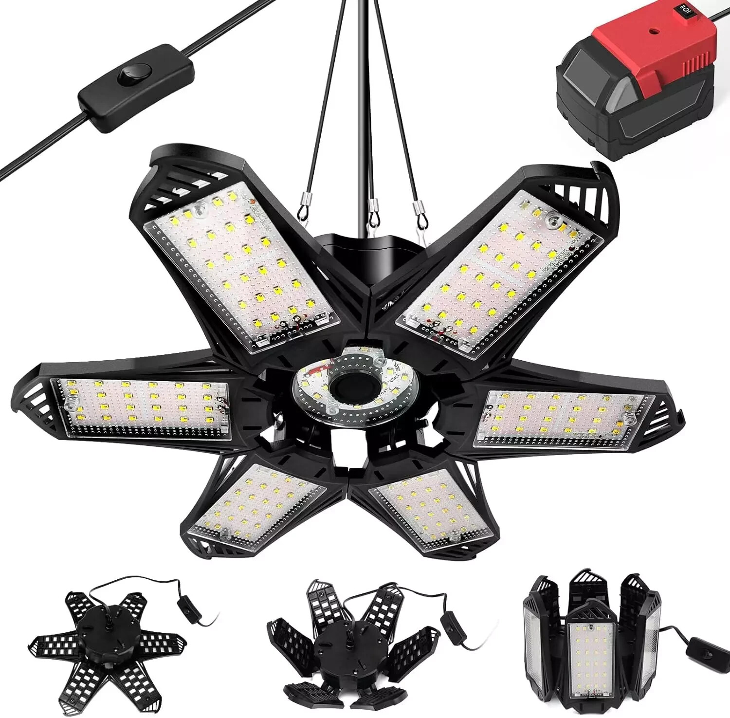 LIVOWALNY LED Work Light for Milwaukee M18 Battery, 68W 6800LM 18V LED Garage gallery