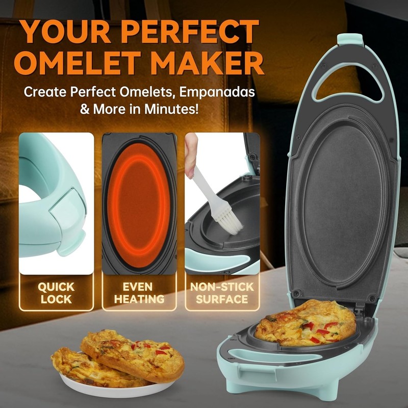 Double Sided Omelette Maker Electric - Aqua gallery